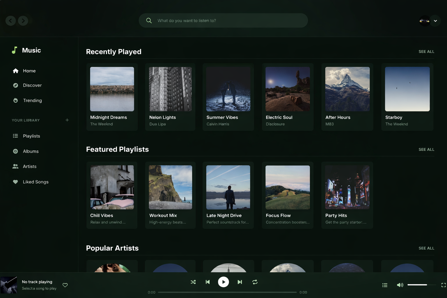 Music Streaming App Screenshot